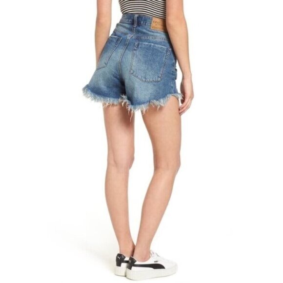 Free People One Teaspoon High Waist Bonita Jeans Short fringe Distressed Cutoffs - Picture 13 of 15